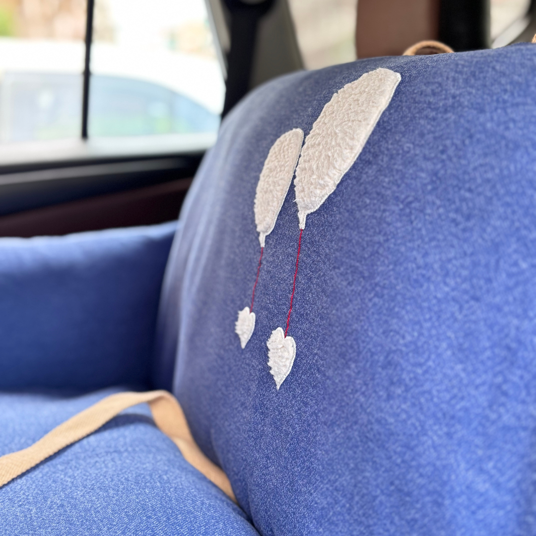 PoochMate Dog Travel Bed Large : Blue Balloons
