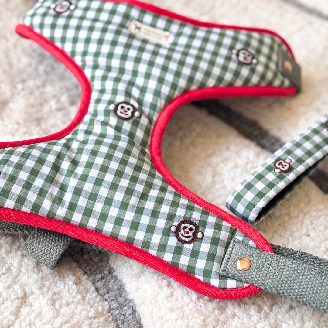 Green Check Dog Harness Dubai | Best dog harness online Dubai