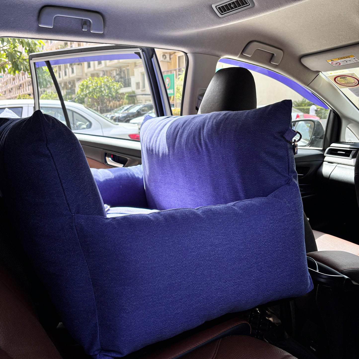 PoochMate Travel Bed for Small Dogs : 22X22 Inches Blue