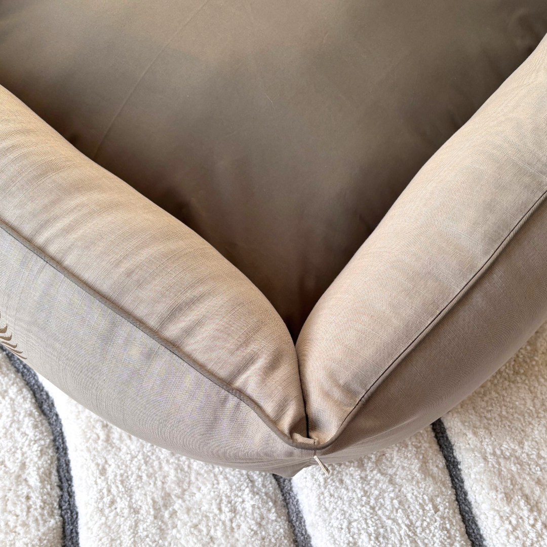 PoochMate Light Olive Linen Dog Bed Cover