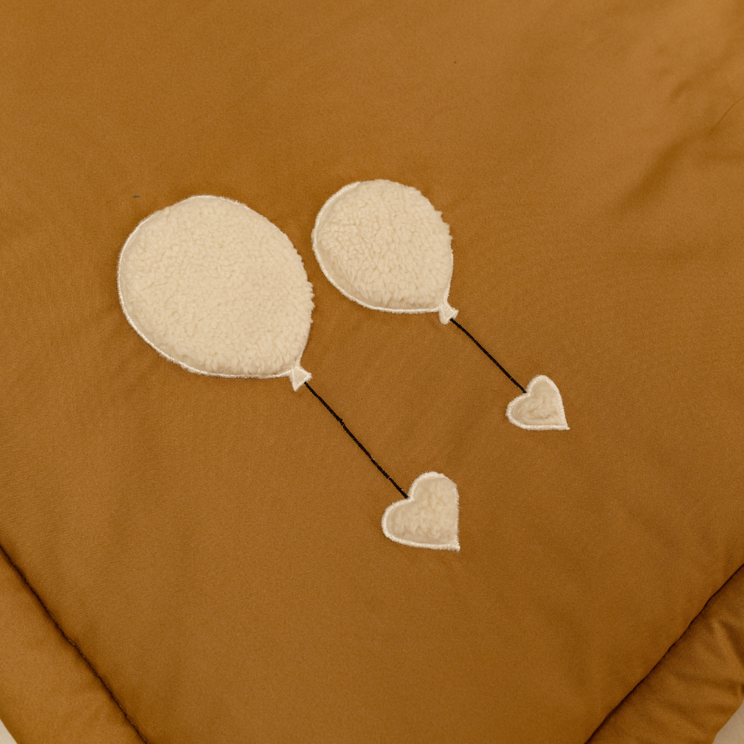 PoochMate OAK BOHO Mustard Cotton Mat : Balloon Applique
