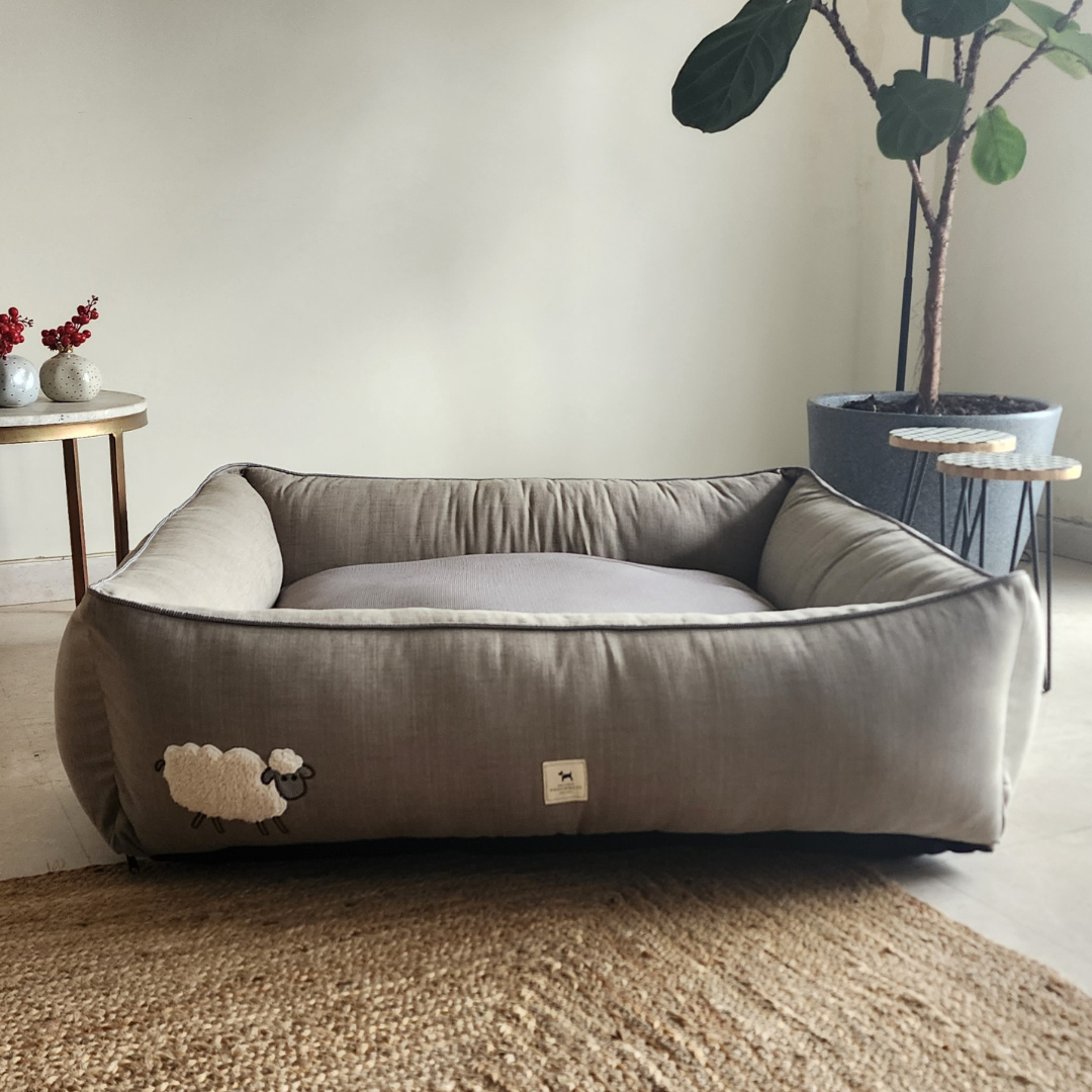 Linen Dog Beds Dubai | Washable large dog beds UAE