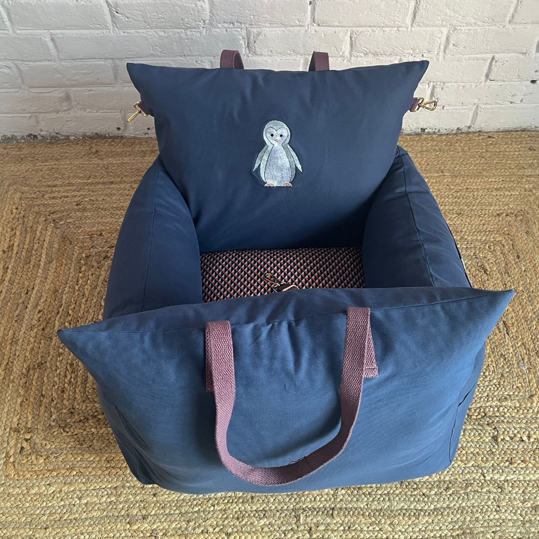 PoochMate OAK 3.0 : Penguin Blue Travel Dog Bed Small