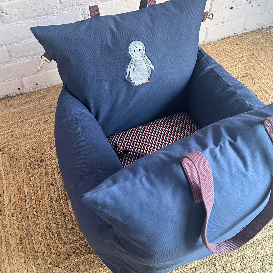 PoochMate OAK 3.0 : Penguin Blue Travel Dog Bed Small