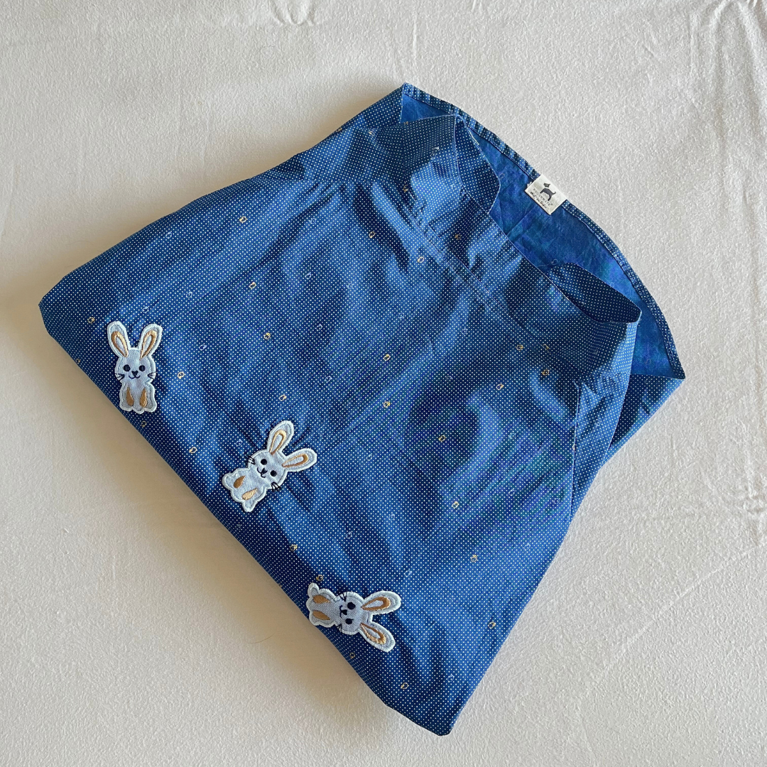 PoochMate OAK 3.0 : Bunny Applique Blue Dotty Dog Shirt Size 18