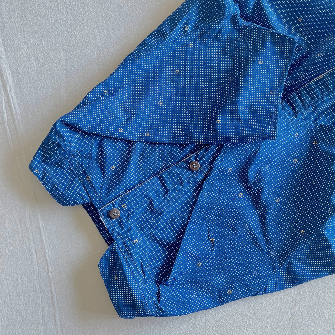 PoochMate OAK 3.0 : Bunny Applique Blue Dotty Dog Shirt Size 18