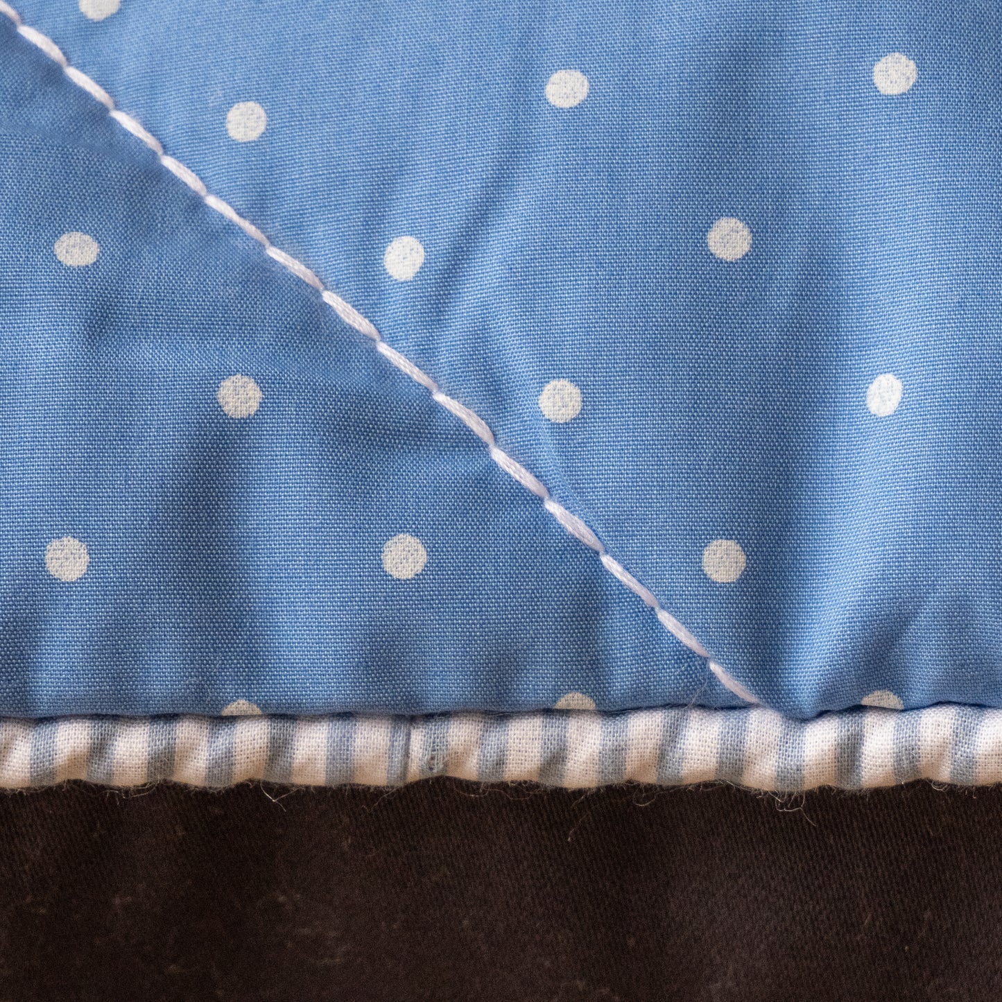 PoochMate Blue Polka Quilted Pillow Dog Bed