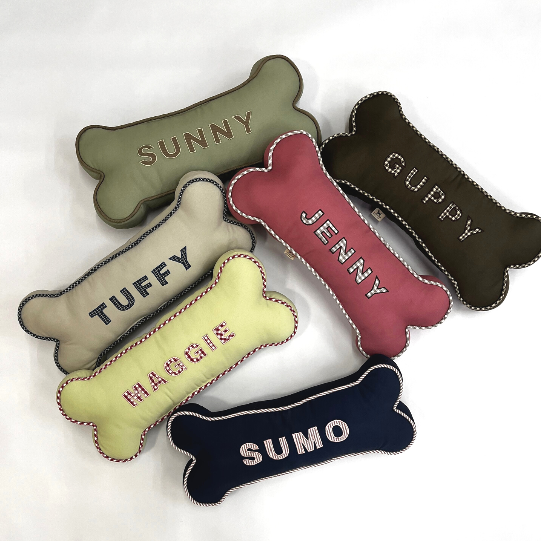 PoochMate Personalized Dog Pillow Applique Bone