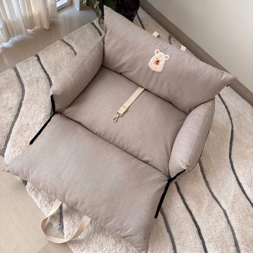 PoochMate Travel Bed for Small Dogs : 22X22 Sandstone Beige