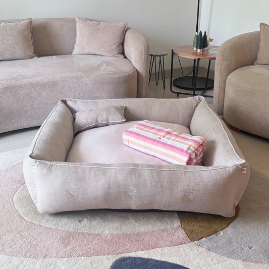 Linen Dog Beds UAE | Dog Beds with washable covers Dubai | large dog bed and blanket sets Dubai