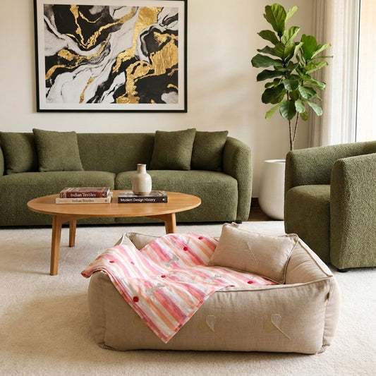 Linen Dog Beds UAE | Dog Beds with washable covers Dubai | large dog bed and blanket sets Dubai