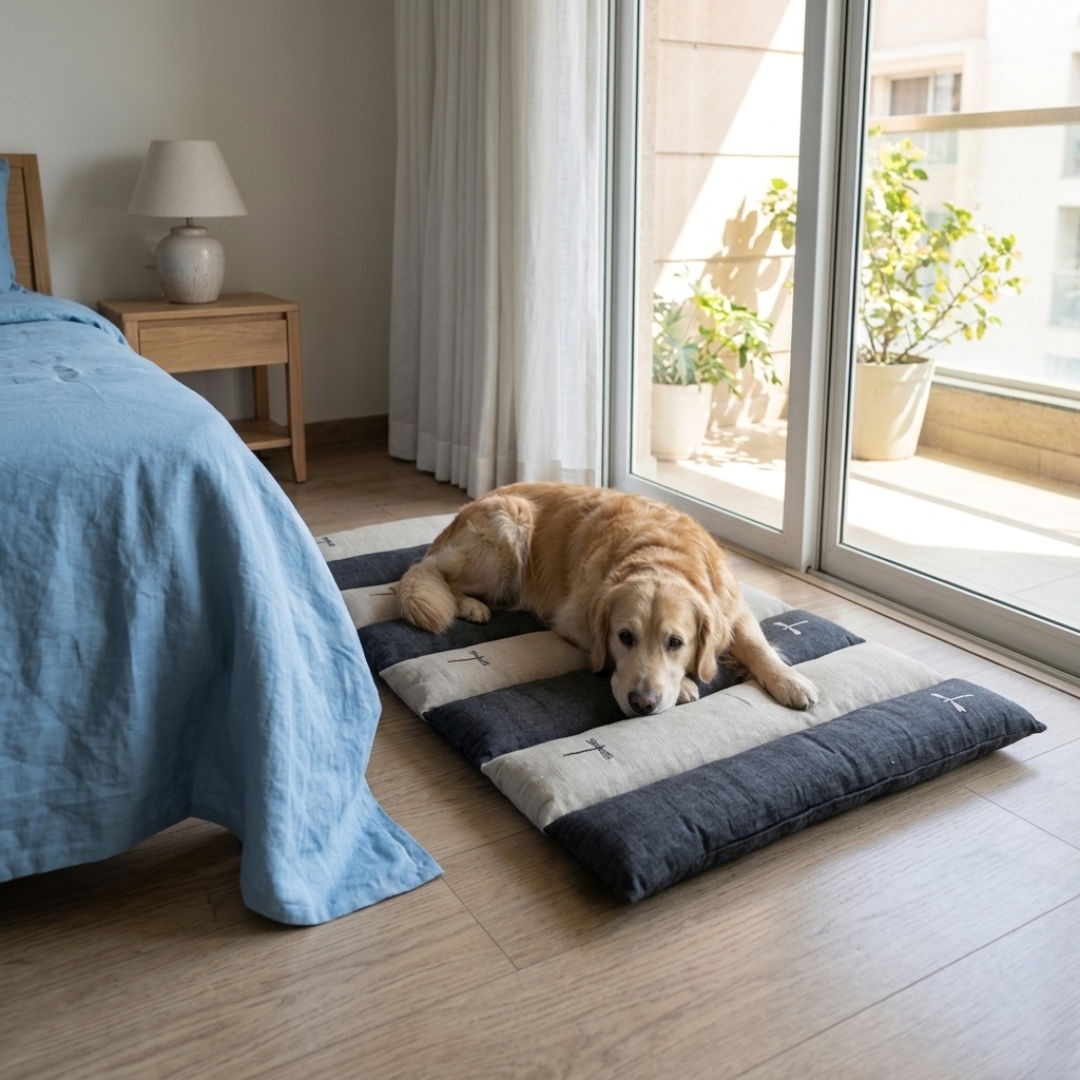 Cotton pet mats Dubai | Dog sleeping mat online UAE| Thick cotton crate mats for dogs Dubai | PoochMate UAE
