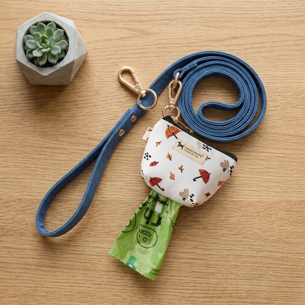 Poop bag dispenser | Dog waste bag dispenser | Dog poop bag for leash | Dog waste pick up bags online India | PoochMate Travel Bed