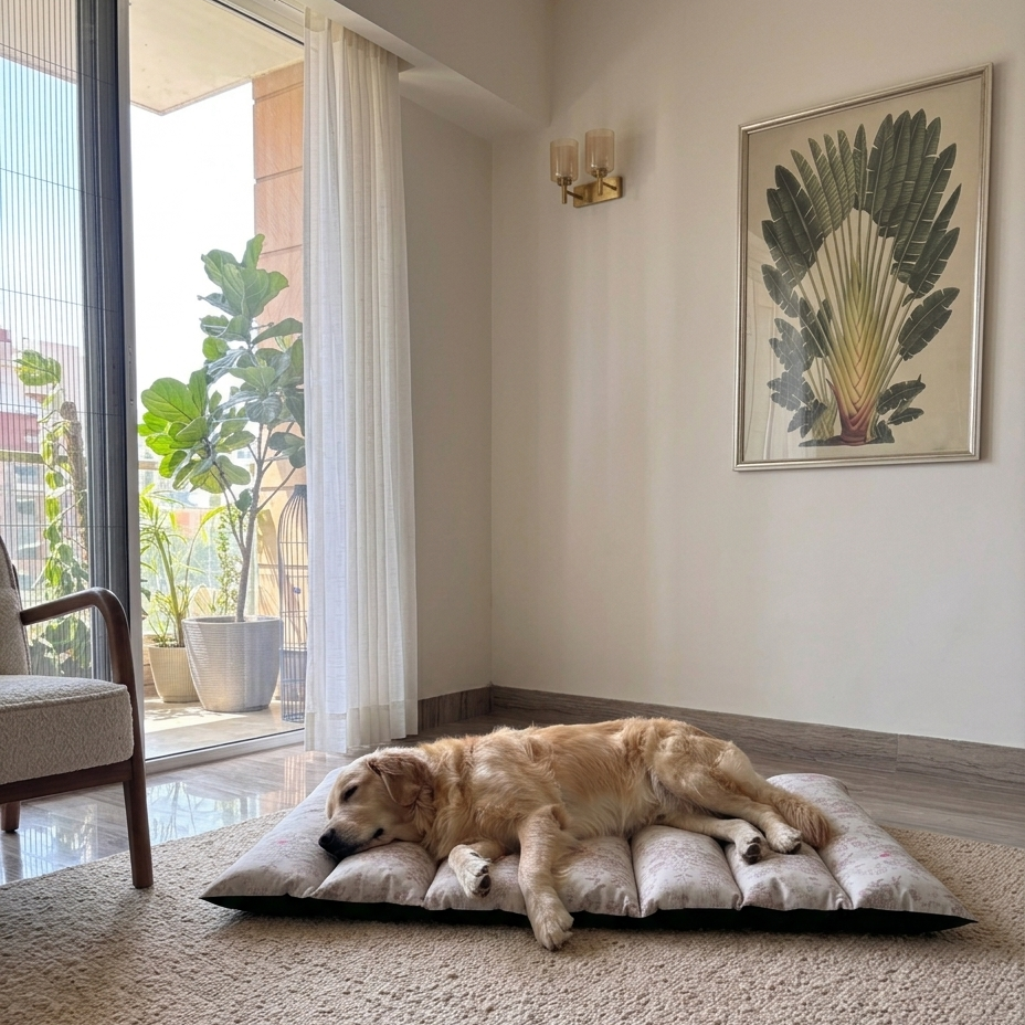 Cotton pet mats Dubai | Dog sleeping mat online UAE| Thick cotton crate mats for dogs Dubai | PoochMate UAE