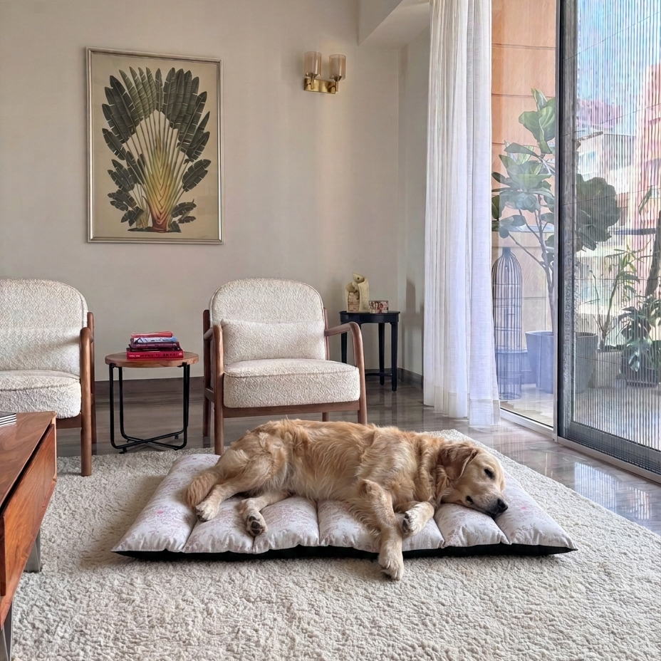 Cotton pet mats Dubai | Dog sleeping mat online UAE| Thick cotton crate mats for dogs Dubai | PoochMate UAE