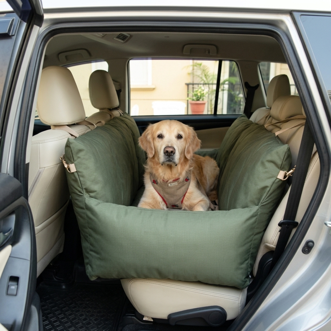 Travel beds for dogs in car | Car Seat protectors for dogs Dubai| Large dog car seat Dubai | Travel beds for dogs UAE