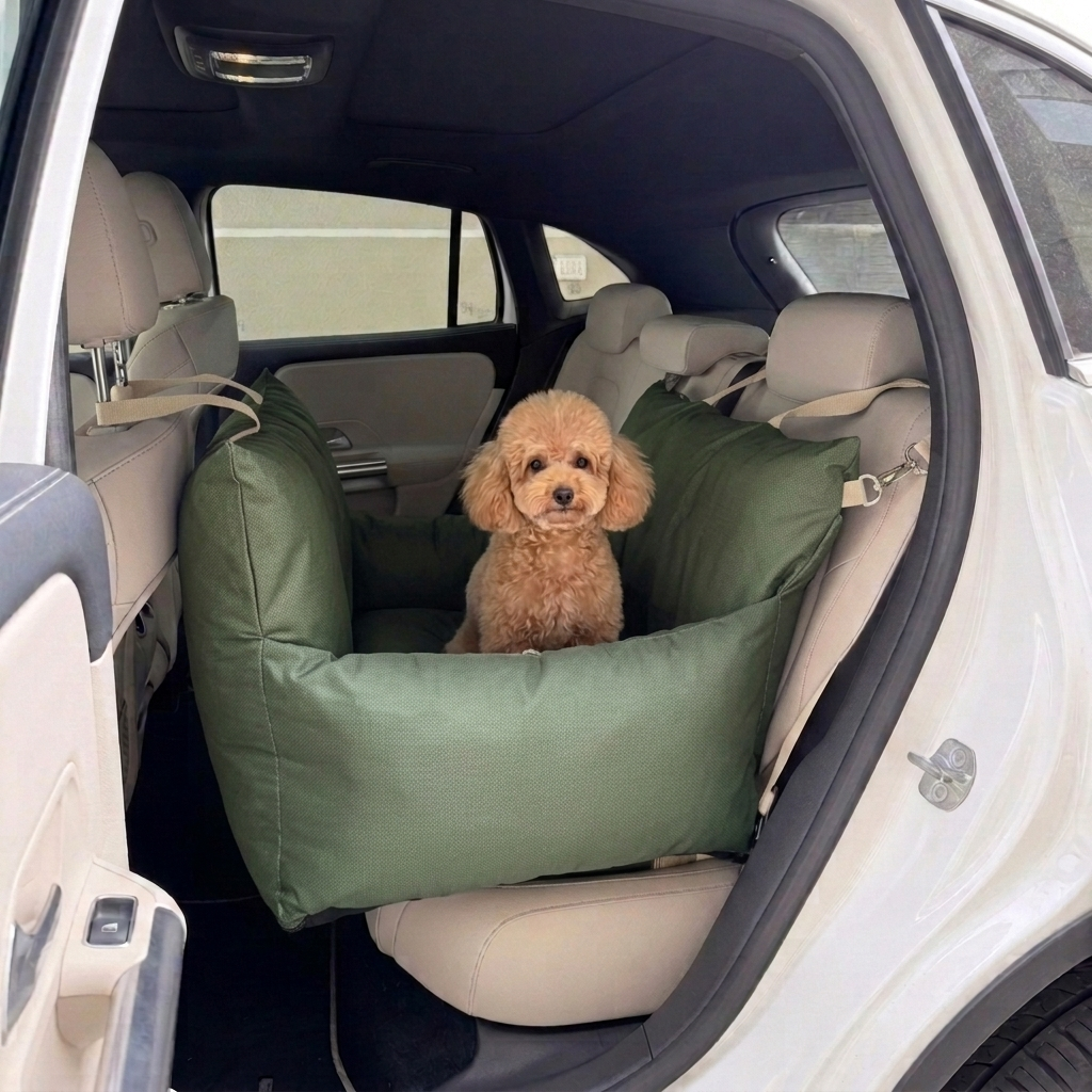 PoochMate Travel Bed for Small Dogs : 22X22 Forest Green