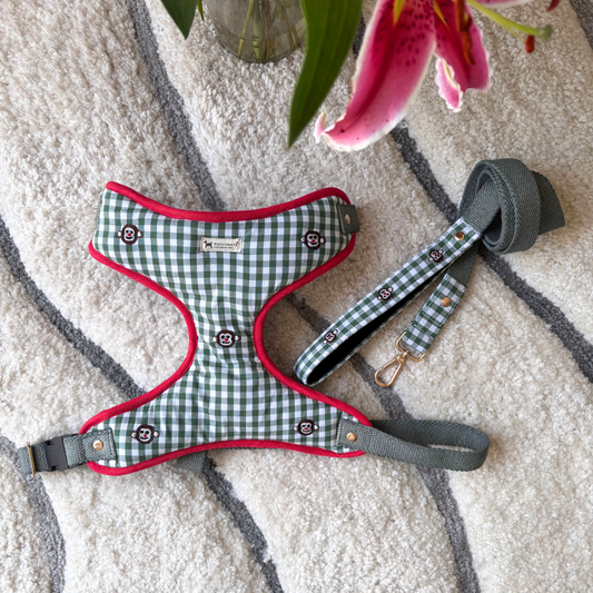 Green Check Dog Harness Dubai | Best dog harness online Dubai