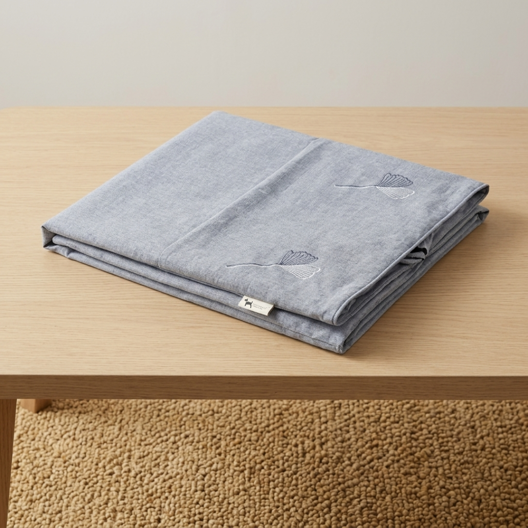 PoochMate Memory Foam Bolster Dog Bed Cover - Blue