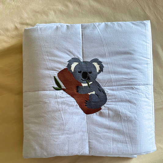 PoochMate OAK 3.0 : Sky Blue & Grey Blanket with Koala: Large