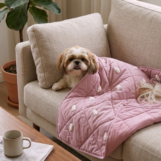 Dog Blankets Dubai | pet blankets online UAE| PoochMate UAE| Dog blankets for bed | Large dog cotton blanket