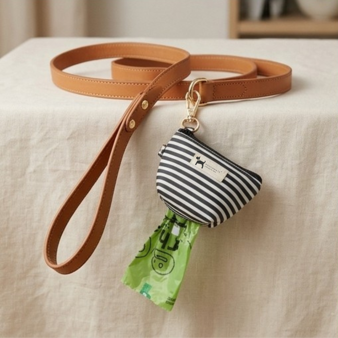 Poop bag dispenser | Dog waste bag dispenser | Dog poop bag for leash | Dog waste pick up bags online India | PoochMate Travel Bed
