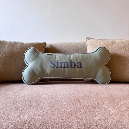 Dog name pillow bone shape online Dubai | Dog Name Pillows Dubai | Personalized dog gifts online Dubai | PoochMate UAE