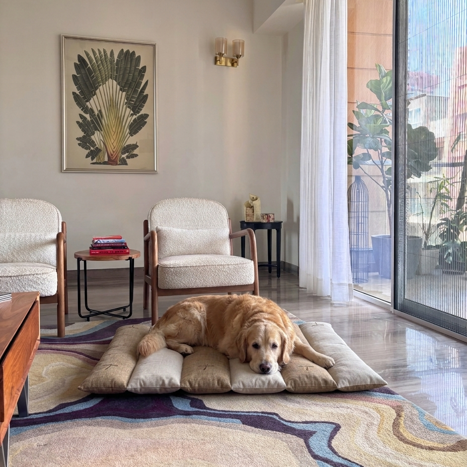 Cotton pet mats Dubai | Dog sleeping mat online UAE| Thick cotton crate mats for dogs Dubai | PoochMate UAE