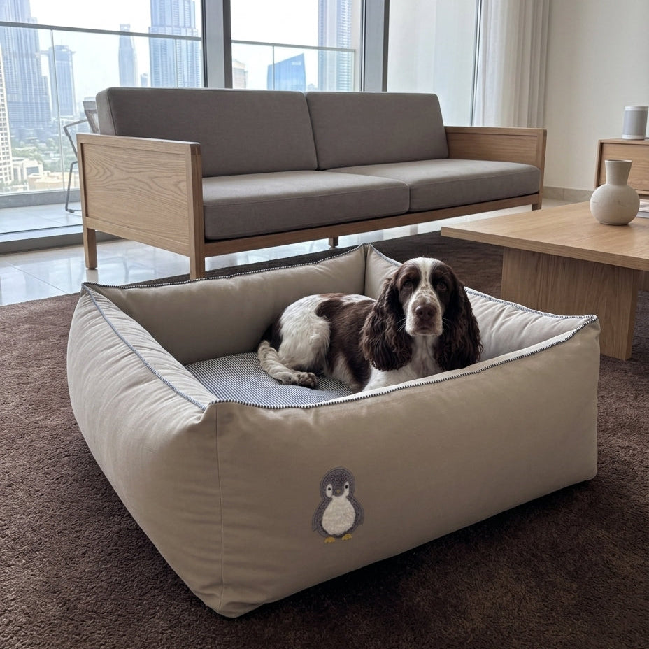Washable cotton dog beds Dubai | Dog beds with removable covers | PoochMate UAE Beds