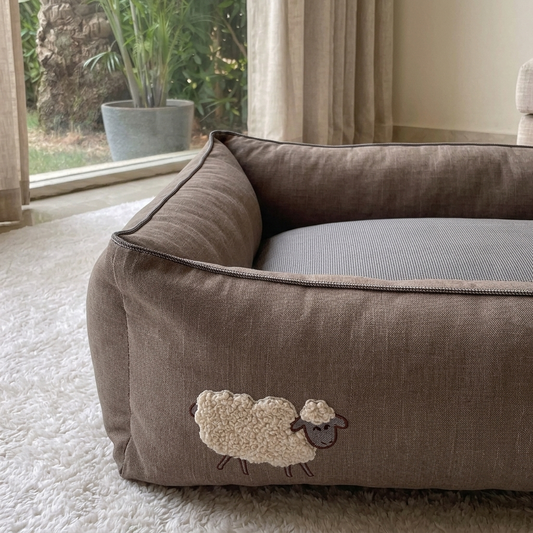 Linen Large Dog Beds | Best Dog Beds in Dubai | Large washable dog beds online UAE | best beds for large dogs Dubai | Dog beds with washable covers | 