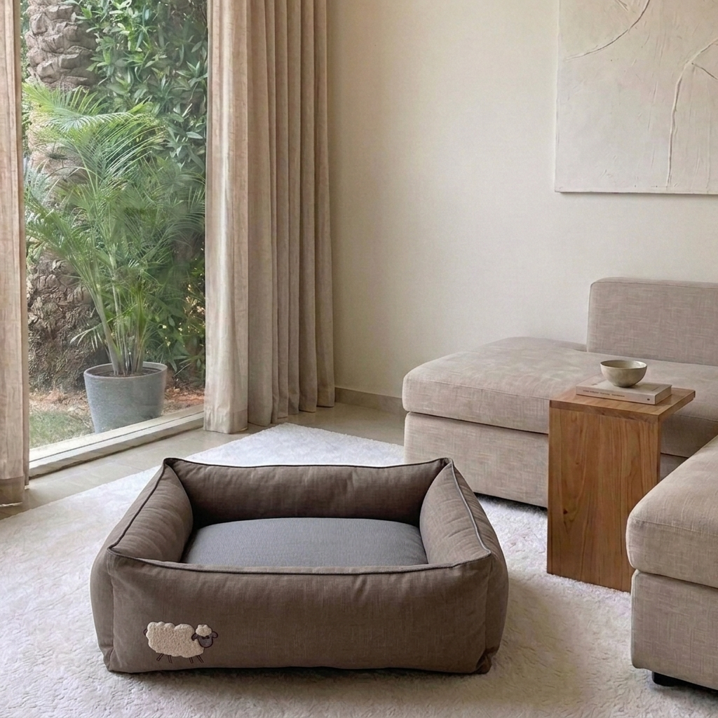 Linen Large Dog Beds | Best Dog Beds in Dubai | Large washable dog beds online UAE | best beds for large dogs Dubai | Dog beds with washable covers 