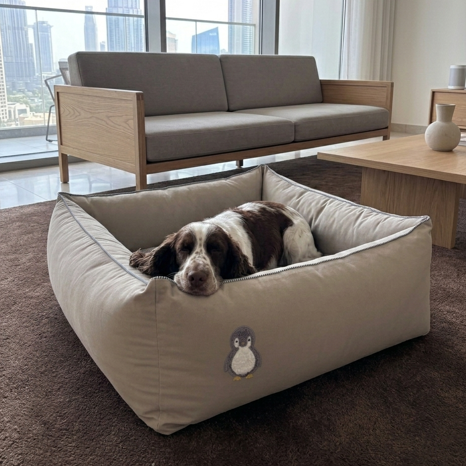 Washable cotton dog beds Dubai | Dog beds with removable covers | PoochMate UAE Beds