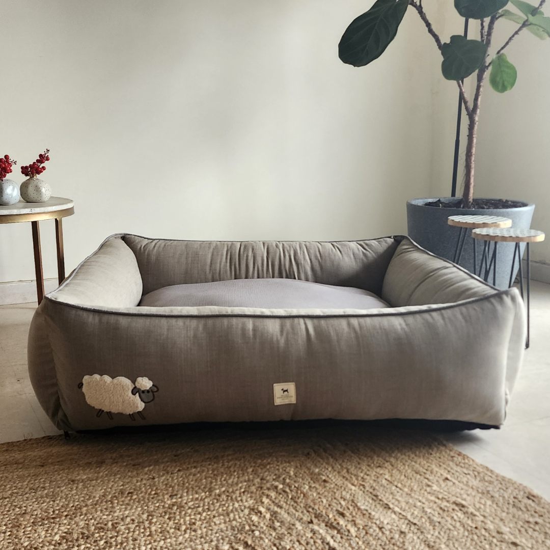 Linen  Dog Beds Dubai | Washable large dog beds UAE