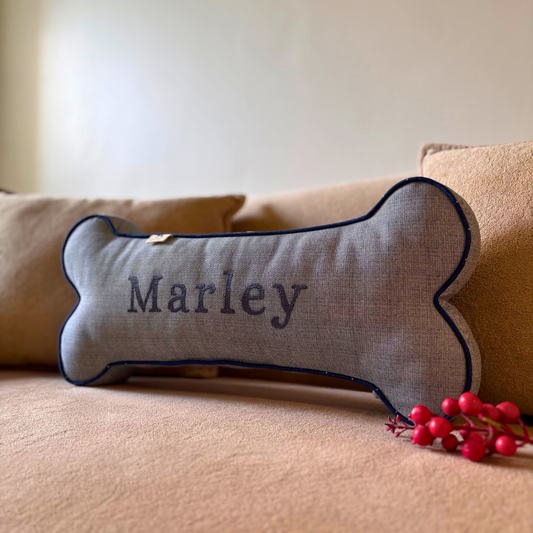 Dog name pillow bone shape online Dubai | Dog Name Pillows Dubai | PoochMate UAE