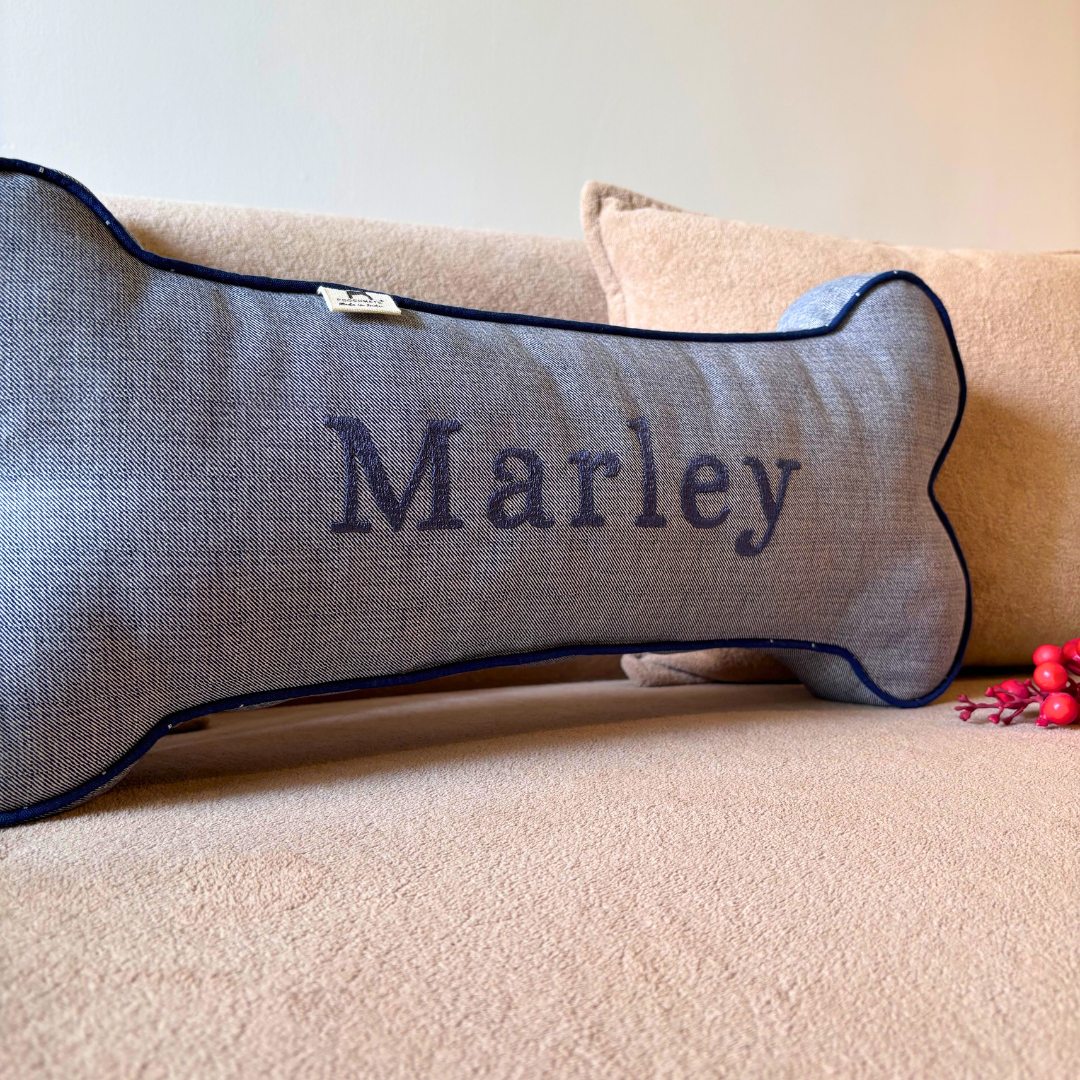 Dog name pillow bone shape online Dubai | Dog Name Pillows Dubai | PoochMate UAE