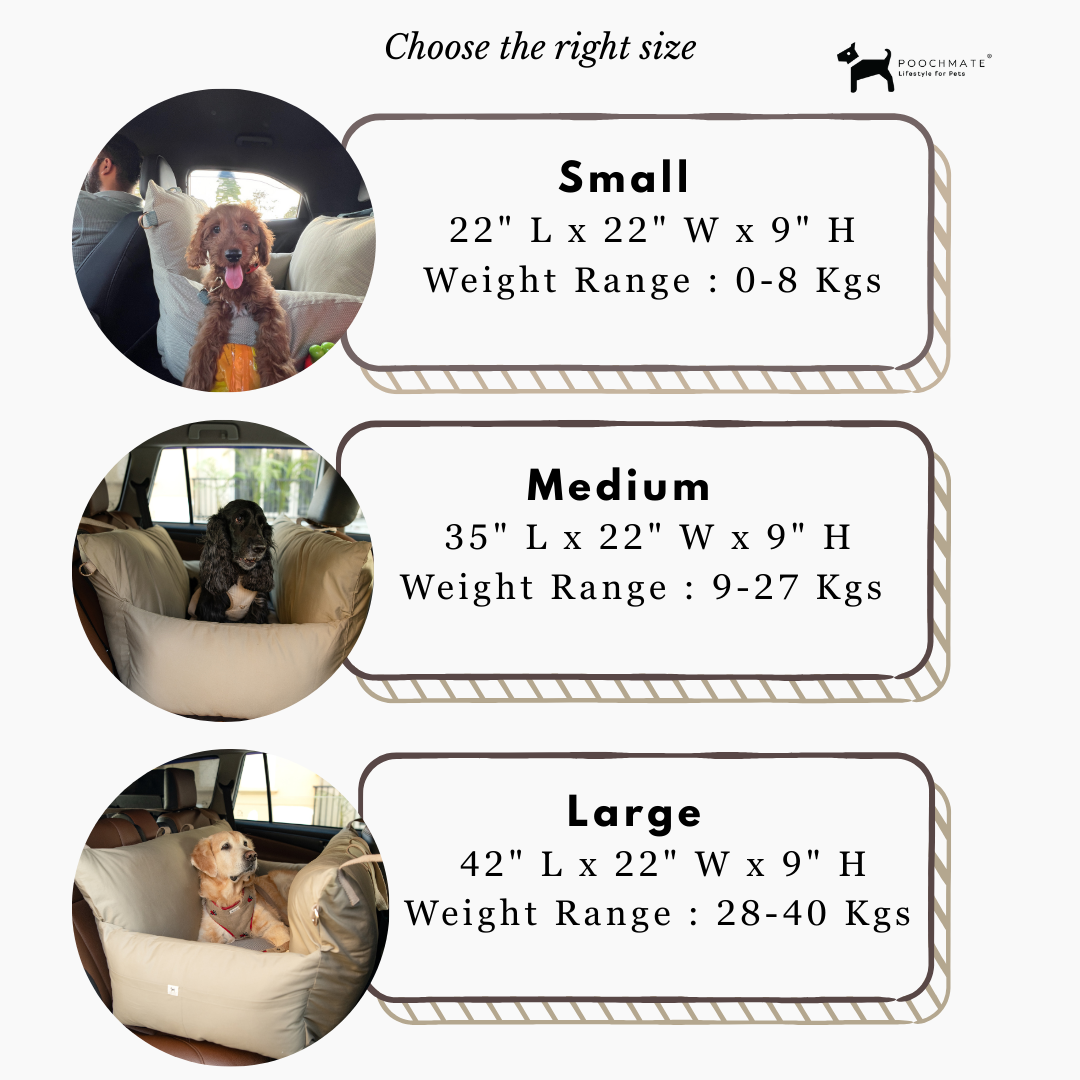 Dog Travel Beds | Car seats for dogs online Dubai | Large dog car seats Dubai| PoochMate UAE