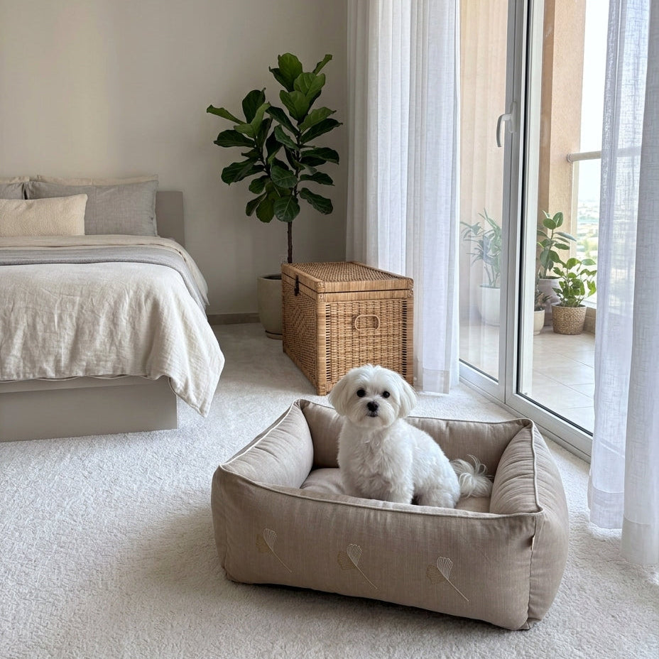 Linen dog beds Dubai | Large dog beds Dubai| Washable dog beds online Dubai | Large dog beds with removable covers