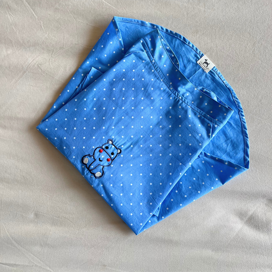 PoochMate OAK 3.0 : Hippo on Blue Polka Dog Shirt Size 18