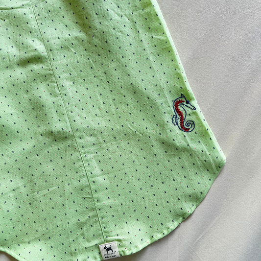 PoochMate OAK 3.0 : Pista Linen Dog Shirt with Seahorse Size 18