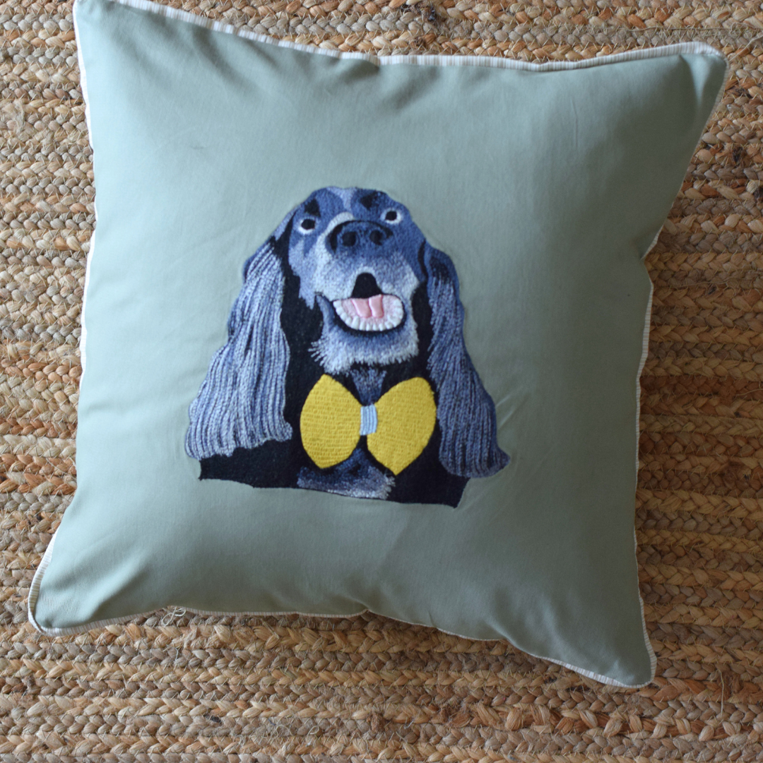 Customized dog cushions Dubai | Cushions with dog face embroidery Dubai