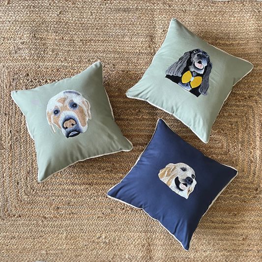 personalized dog cushions | Cushions with dog face embroidery Dubai