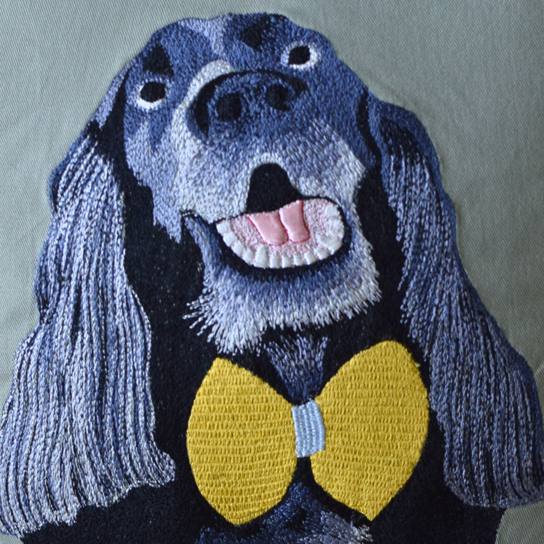 Cotton cushions with dog face embroidery Dubai