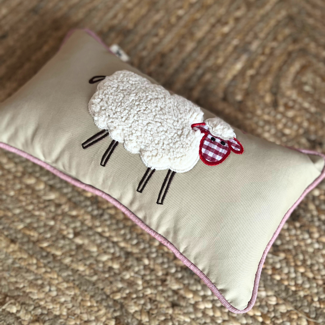 PoochMate OAK 3.0 : Beige Rectangle Pillow with sheep