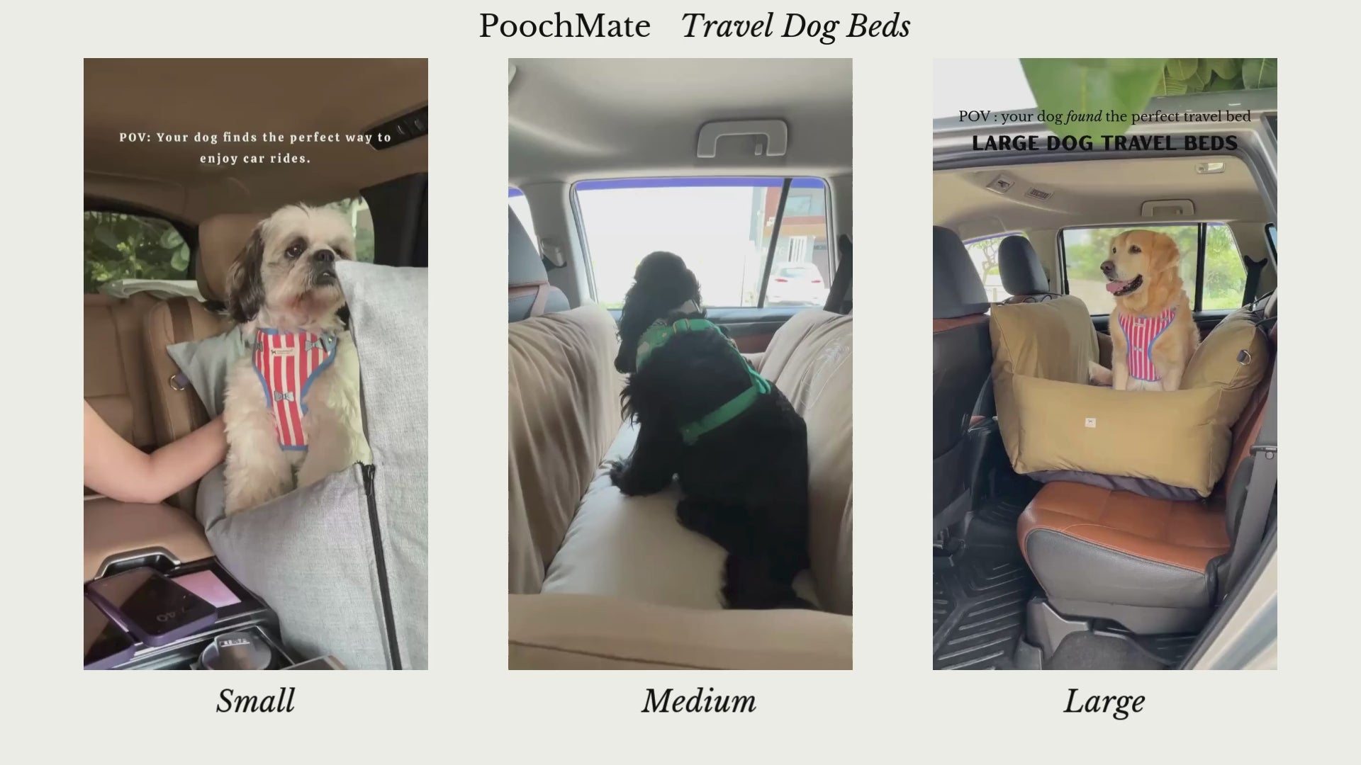 Load video: Dog Car Seats, Dog Travel Beds, Car Seats for large dogs