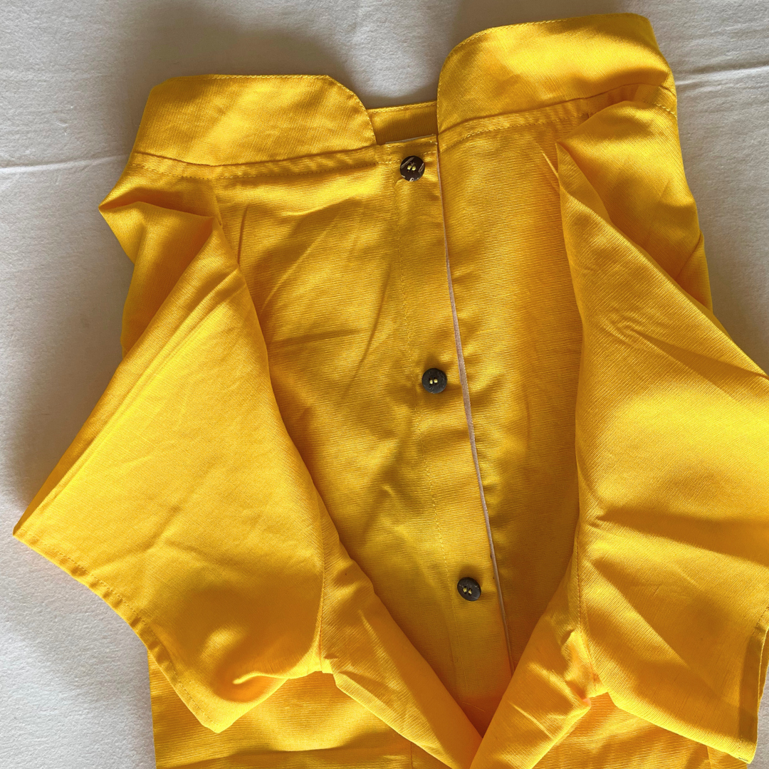 PoochMate OAK 3.0 : Mustard Linen Dog Shirt with Bunny Size 26