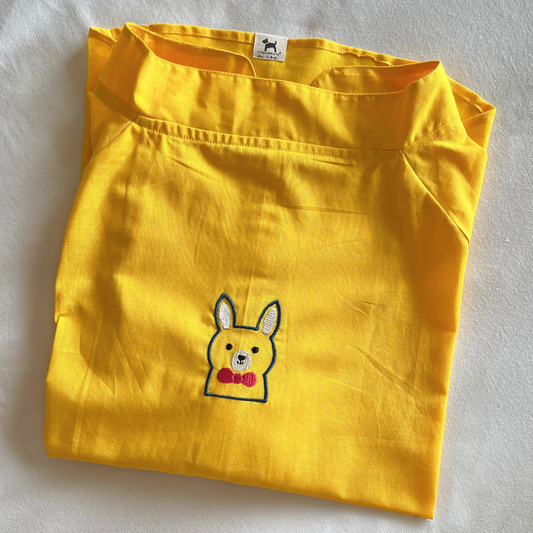 PoochMate OAK 3.0 : Mustard Linen Dog Shirt with Bunny Size 26