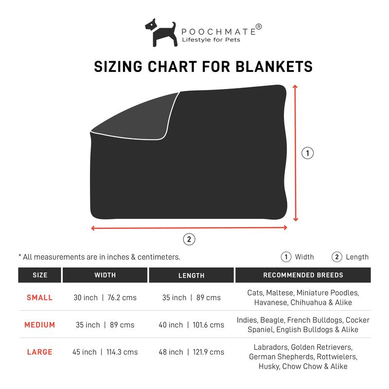 Dog Blanket Size Charts - PoochMate UAE